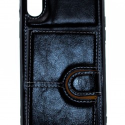 iPhone X/XS Back Wallet PU Leather Black