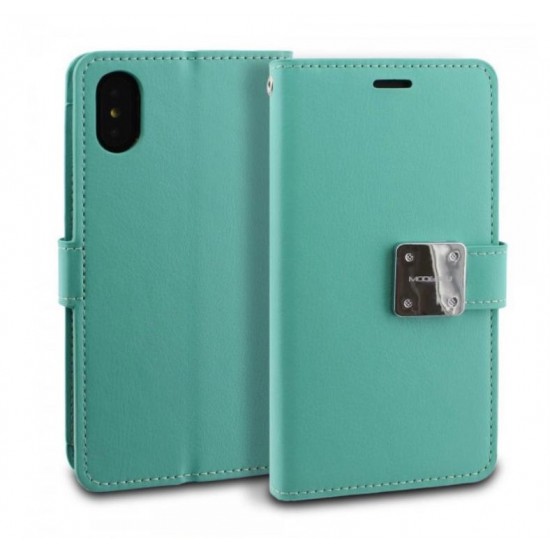 iPhone X/XS Full Wallet Classic Cover Teal 