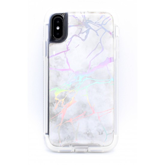 iPhone X/XS Electroplated Marble Case - White  