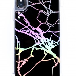 iPhone XS Max Electroplated Marble Case - Black 