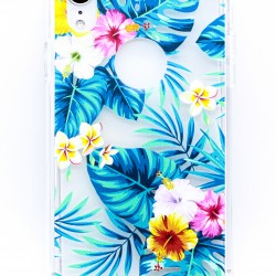 iPhone X/XS Clear 2-in-1 Flower Design Case Tropical 