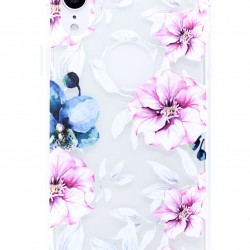 iPhone XS Max Clear 2-in-1 Flower Design Case Pink Lily 