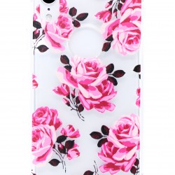 iPhone XR Clear 2-in-1 Flower Design Case Pink Roses 
