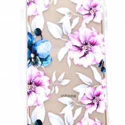 iPhone 7/8  Plus Clear 2-in-1 Flower Design Case Pink Lily