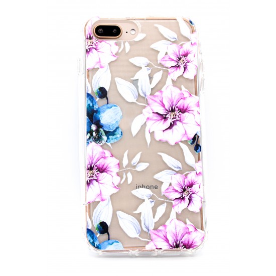 iPhone 7/8  Plus Clear 2-in-1 Flower Design Case White 