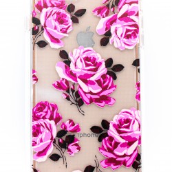 iPhone 7/8/SE Clear 2-in-1 Flower Design Case Pink Rose