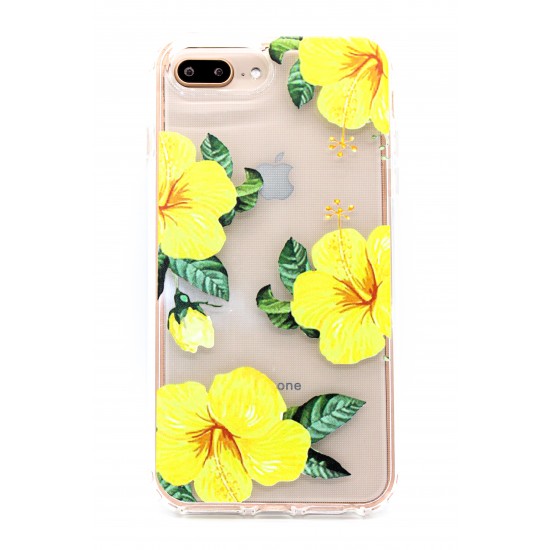 iPhone 7/8/SE Clear 2-in-1 Flower Design Case Yellow Tulip