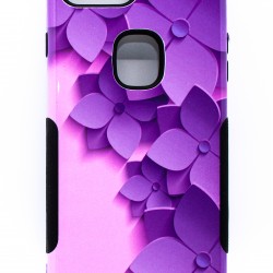 iPhone 7/8/SE 3-in-1 Design Case Purple Flower