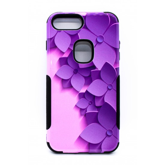 iPhone XR 3-in-1 Design Case Purple Tulips