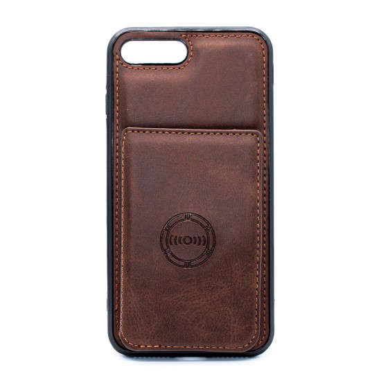 iPhone 7/8  Plus Back Wallet Magnetic Brown