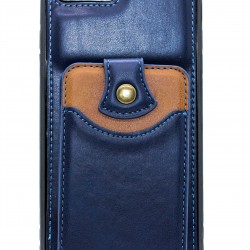 iPhone 7/8  Plus Back Wallet Buttoned Blue