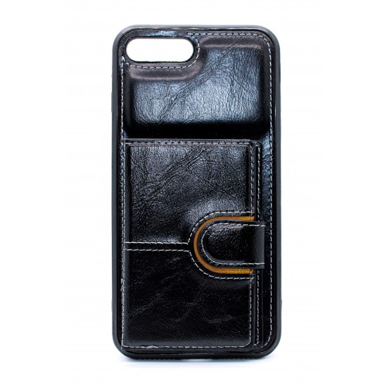 iPhone 7/8  Plus Back Wallet Leather Black