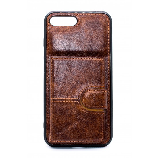 iPhone 8 Plus Back Wallet Leather Brown