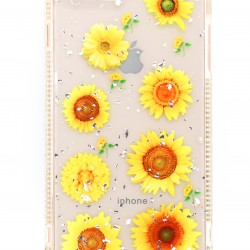 iPhone 7/8  Plus Clear Flower Design Yellow