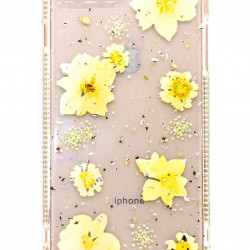 iPhone 7/8  Plus Clear Flower Design Light Yellow 