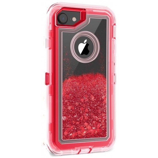 Iphone 6/6s Defender Liquid Glitter - Red