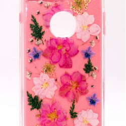 iPhone 7/8/SE Clear 2-in-1 Flower Design Classic Case Light Pink