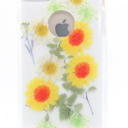iPhone 7/8/SE Clear 2-in-1 Flower Design Classic Case Yellow 