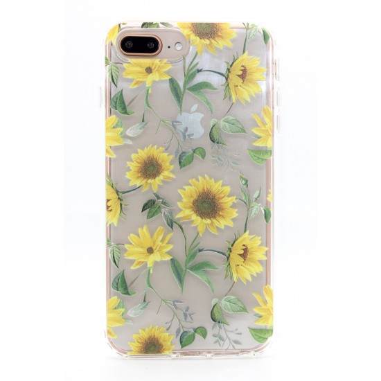 iPhone 7/8/SE Clear 2-in-1 Flower Design Case Sunflower 