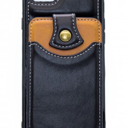iPhone 7/8/SE 2020 Back Wallet Faux leather - Black/Brown