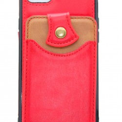 iPhone 7/8/SE 2020 Back Wallet Faux leather - Red/Brown