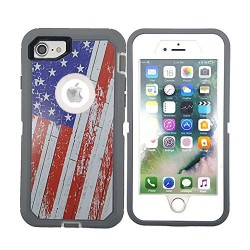 iPhone 7/8 Plus Defender Armor Case With Belt Clip - U.S Flag