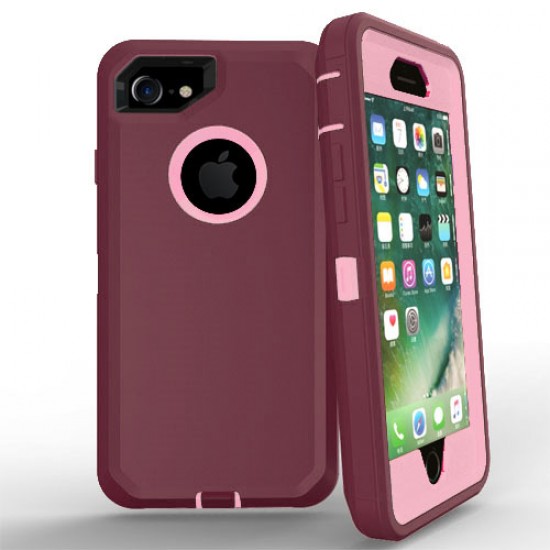 iPhone 7/8/SE 2020  Defender Armor Case - Burgundy