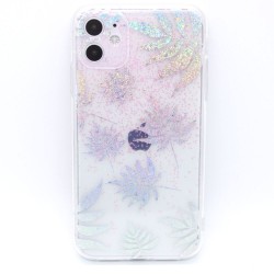 Silver Flower leaves case for iPhone 11-3