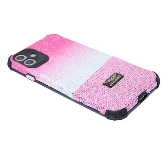 Sand Glitter Case with Camera Protection for iPhone 11- Pink
