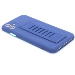 Silicone Case with Wrist Strip for iPhone 11- Blue