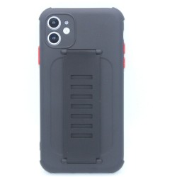 Silicone Case with Wrist Strip for iPhone 11- Black