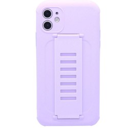 Silicone Case with Wrist Strip for iPhone 11- Purple