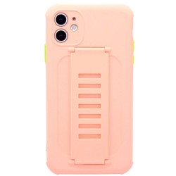 Silicone Case with Wrist Strip for iPhone 11- Rose Pink