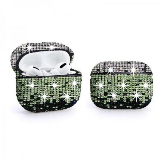 AirPods Rhinestone Gradient Case Green