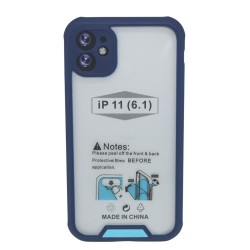 Clear Protective Case with camera protection for iPhone 11- Blue & Teal