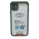 Clear Protective Case with camera protection for iPhone 11 Pro Max - Light Green & Orange