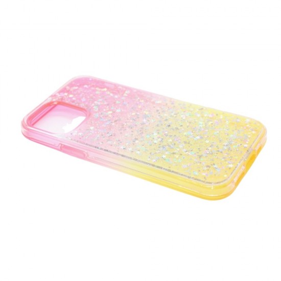2-in-1 Colorful Glitter Case for iPhone 12/12 Pro- Pink & Yellow