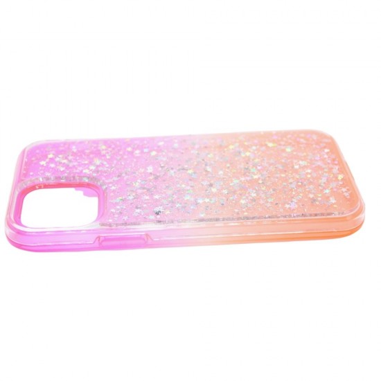 2-in-1 Colorful Glitter Case for iPhone 11- Purple & Orange