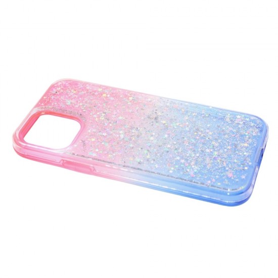 2-in-1 Colorful Glitter Case for iPhone 11- Blue & Pink