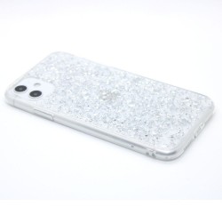 Glitter Leaves case for  iPhone 11 - Silver