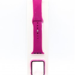 iWatch Soft Silicone Band With TPU Case 44 MM Hot Pink 