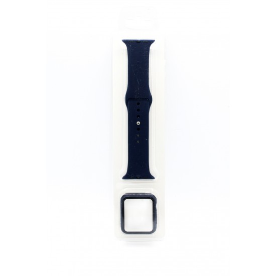 iWatch Soft Silicone Band with TPU Case 42 MM Deep Blue 