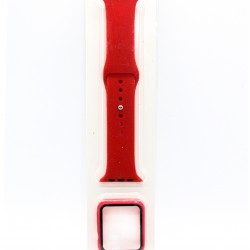 iWatch Soft Silicone Band with TPU Case 40 MM Red
