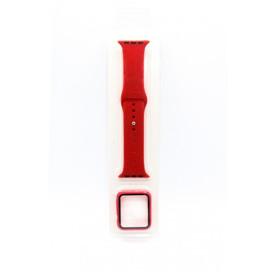 iWatch Soft Silicone Band with TPU Case 44 MM Red