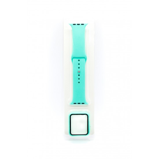 iWatch Soft Silicone Band with TPU Case 42 MM Teal