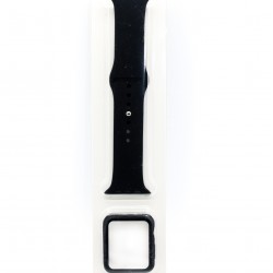 iWatch Soft Silicone Band With TPU Case 38 MM Black 