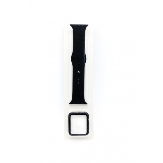 iWatch Soft Silicone Band With TPU Case 42 MM Black 