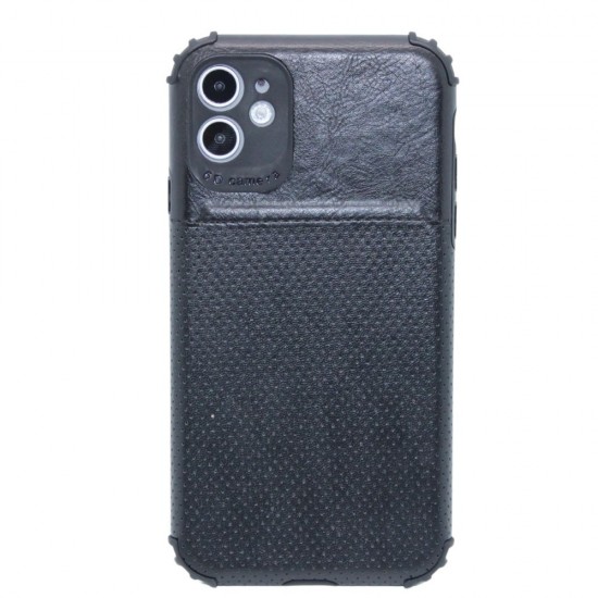 Leather design case for iPhone 11- Black