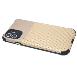 Leather design case for iPhone 11- Gold