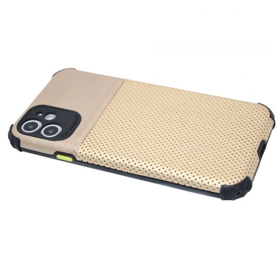 Leather design case for iPhone 11- Gold